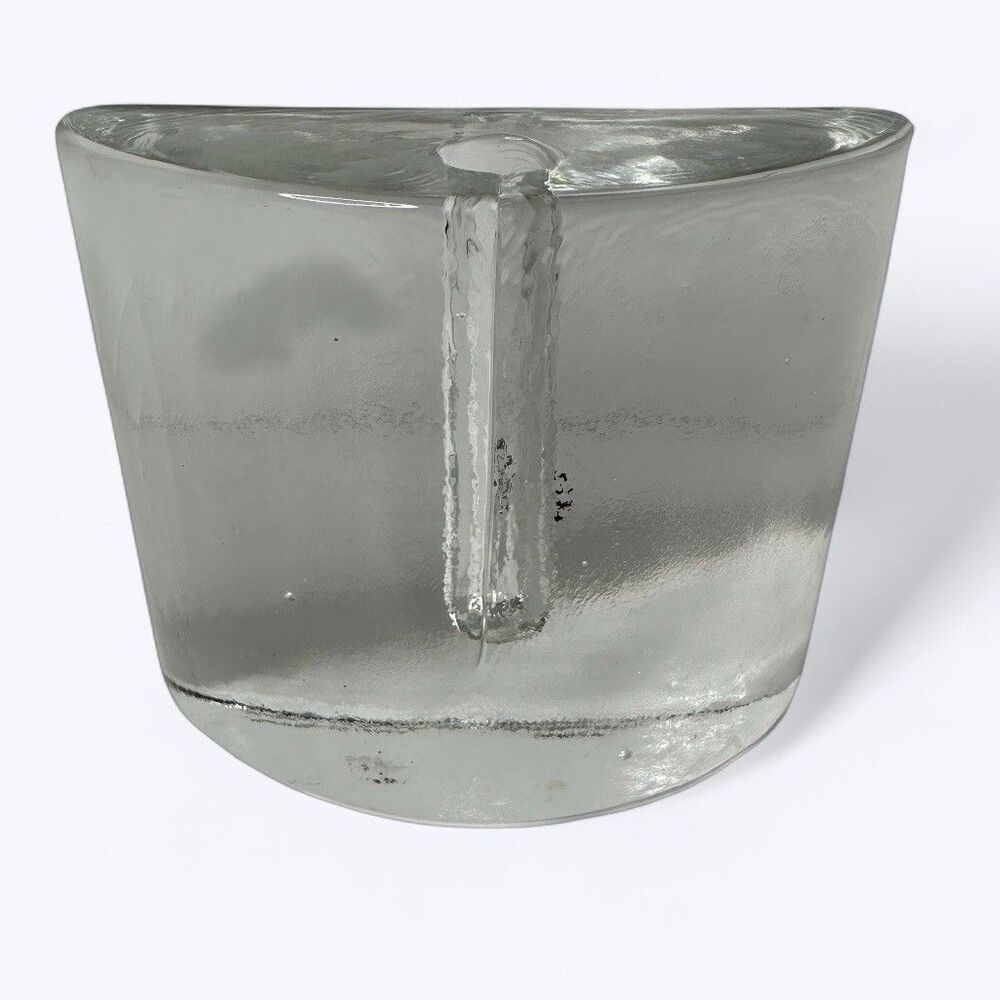 Living Quarters Half Moon Glass Bud Vase Taper Candle Pen Holder Book End Heavy